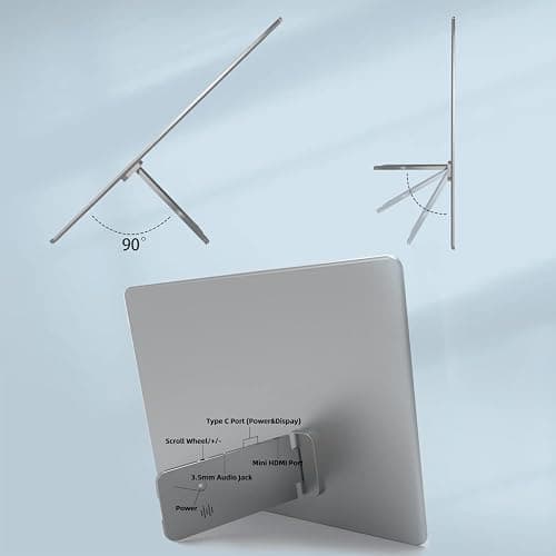 AYY Portable Monitor for Laptop, 16.1 Inch 1080P FHD IPS FreeSync Ultra Slim Travel Second Monitor with Kickstand Dual Type-C Mini HDMI Dual Speakers for Laptop PC Mac Surface Xbox thumbnail 3