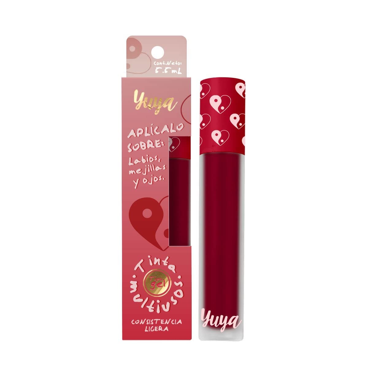 Republic Cosmetics Yuya Tinta multiusos Yin Yang de larga duración para labios, ojos y mejillas con extracto de Aloe Vera Color Rojo - Image 1