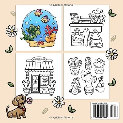 Cozy Girl Stress Relief: Bold and Easy Coloring Book for Adults & Teens | Simple Illustrations Featuring Flowers, Food, Animals, Cute Objects and Much More (Cozy Girl Series) thumbnail 2
