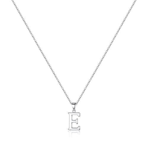 TINGN Halskette Damen Silber 925 Kette, Hypoallergene Silber Kette mit Buchstabe Anhänger Kette Silber Halskette Geburtstag Geschenke für Frauen Mama Freundin Teenager Mädchen (mit Geschenkbox) - Image 1