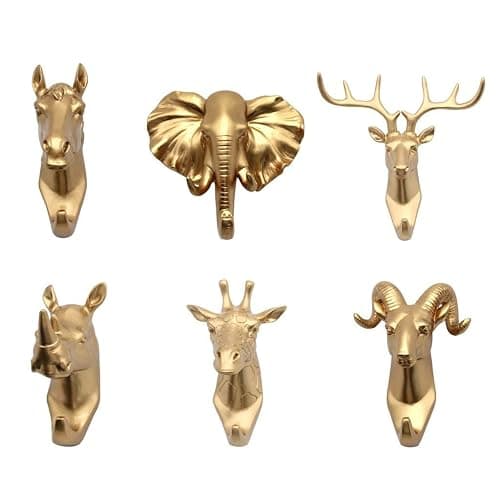 Backbayia 6 Pcs Crochet de Tête d'animal en Résine Cintres Vêtements Décoratif Patères portemanteaux - Image 1