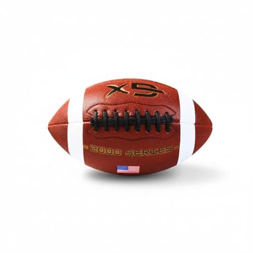 GX TOUR+ Official Size 9 Football, 2000 Series Collection, Premium Leather Construction, American Football with Ball Pump, College Regulation Size - Image 1