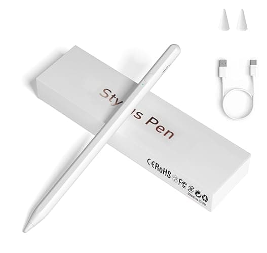 Stylus Pens for Touch Screens, Universal Fine Point iPad Pencil with Magnetic Adsorption Compatible with iPhone/iPad/Samsung/Android/Tablet & Other Touch Screens (White) - Image 1