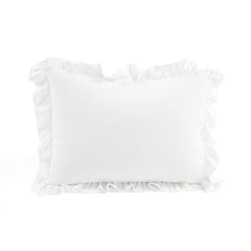 Lush Decor Reyna Ruffle Comforter Set - 2 Piece Twin Size Ruffle Comforter Set - Elegance for Dorm Room - Twin XL, Pure White thumbnail 7