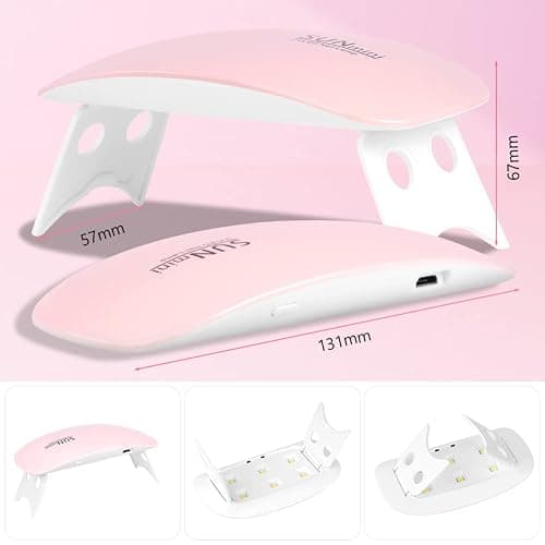 URAQT Mini Gel Nail Lamp, Portable Professional 6W UV LED Gel Nail Dryer with USB, Curing Lamp Professional Nail Art Tool Accessory for All Gel Nail Polish, Mother Gifts thumbnail 4