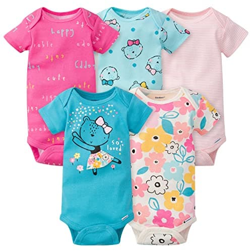 Gerber baby-girls 5-pack Short Sleeve Variety Onesies Bodysuits thumbnail 6