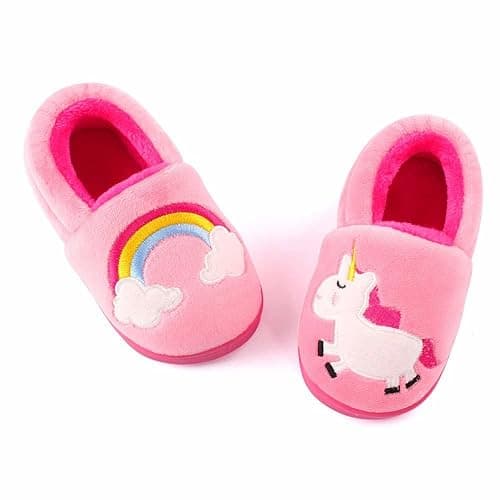 Cartoon Slippers with Memory Foam Kids Plush Warm Winter House Shoes thumbnail 2