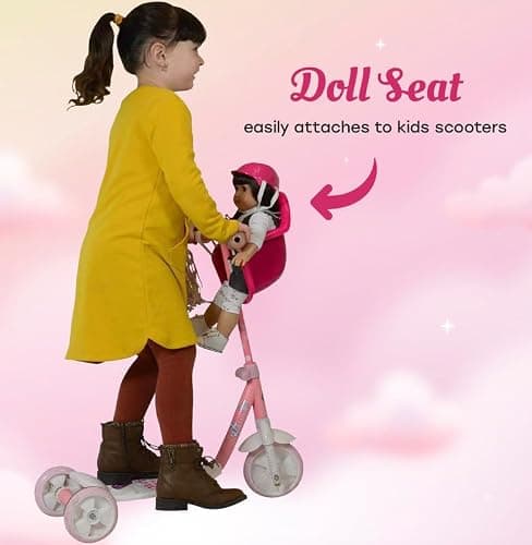 Doll Bike Seat Carrier for Baby Doll and 18 Inch Dolls with Doll Helmet. No Tools Required Bicycle and Scooters seat Accessories for Dolls thumbnail 3