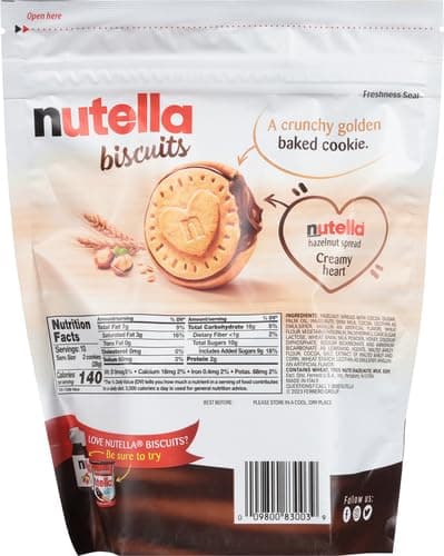 Nutella Biscuits, Hazelnut Spread With Cocoa, Sandwich Cookies, 20-Count Bag (Pack of 3) thumbnail 2