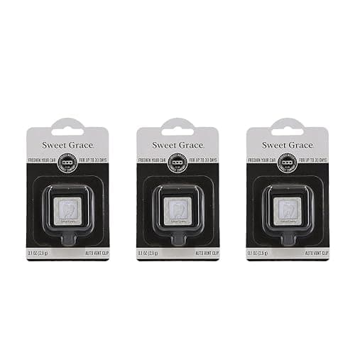 Bridgewater Candle Sweet Grace Auto Vent Clip Car Air Freshener 3 Pack | Sweet Grace Scent, 3 Pack, Vent Clip Design, Long Lasting Fragrance, Car Air Freshener - Image 1