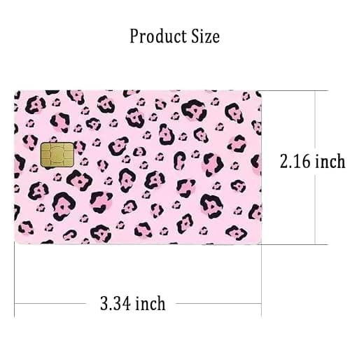 TUCEWP Credit Card Skin Stickers 4Pcs Leopard Print Debit Card Skin Stickers Removable Waterproof PVC Decal Cover Set for Transportation Key Debit Bus Cards Pink Grey Black Cheetah ID Cover for Women thumbnail 3