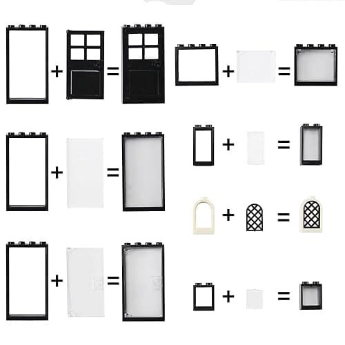 Feleph Windows and Doors Set Interior Decoration Accessories MOC Building Block Kit 118 Pieces and Parts Compatible with Major Brands thumbnail 7