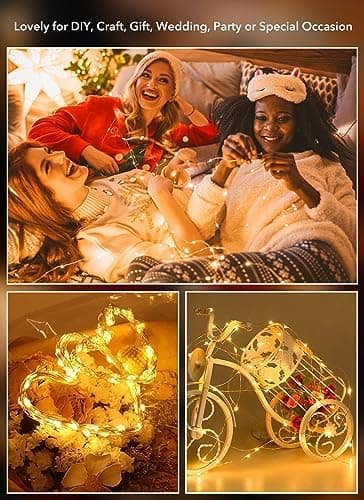 Brightown 12 Pack LED Fairy Lights Battery Operated String Lights - 7ft 20LED Waterproof Silver Wire Firefly Starry Moon Lights for DIY Crafts Wedding Table Centerpieces Party Ramadan Decorations thumbnail 3