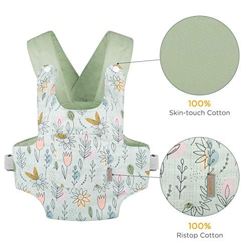 GAGAKU Baby Doll Carrier for Little Girls & Toddlers - Reborn Baby Doll Accessories - Green (Sunflower) thumbnail 3