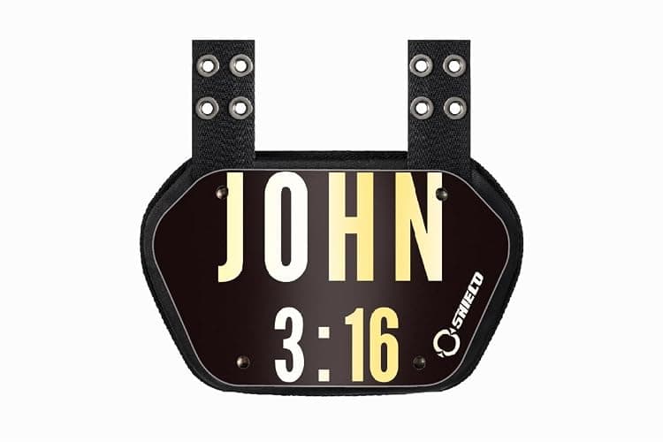 O Shield Golden Cross Chrome Football Back Plate, Lower Back Pads for Football Players, Rear Protector, Cross Series - Image 1