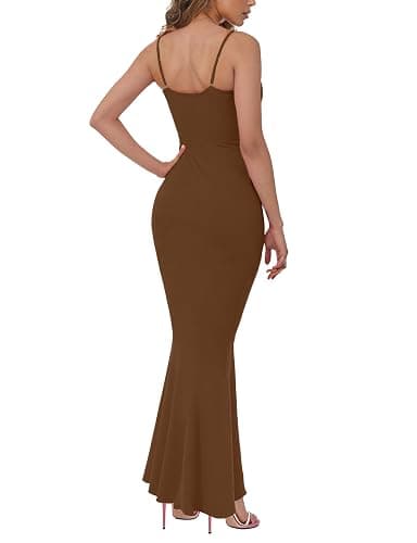 Buauty Womens Summer Dress Bodycon Maxi Dress Sleeveless Casual Long Dresses 2025 Spaghetti Strap Slip Elegant Evening Party thumbnail 2