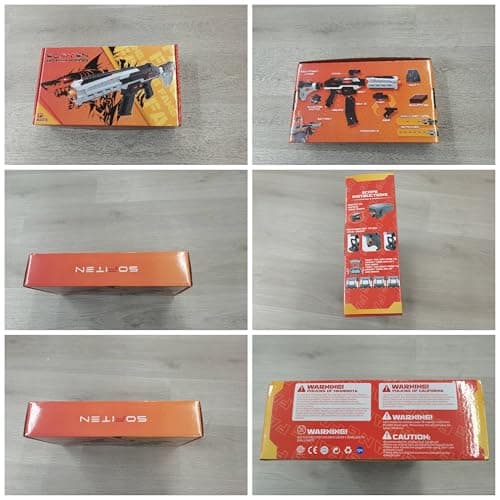 SOFITEN Toy Gun Automatic Sniper Rifle with Foldable Scope, Tactical Vest, Flashlight, Grip, Electric Toy Foam Blaster Soft Dart Bullets, Indoor Outdoor Play Team Gifts for Boys Birthday Xmas thumbnail 9