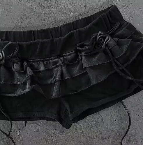 Xiulaiyi Gyaru Clothes Mini Skirt with Shorts Emo Scene Alt Grunge Shorts Mcbling Harajuku Vintage 2000s Clothing thumbnail 3