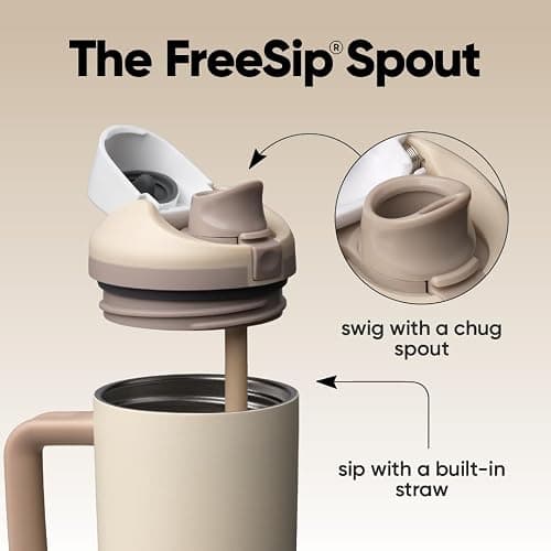 Owala FreeSip Tumbler - Stainless Steel - 30-oz. - Tan (Lightly Toasted) thumbnail 3