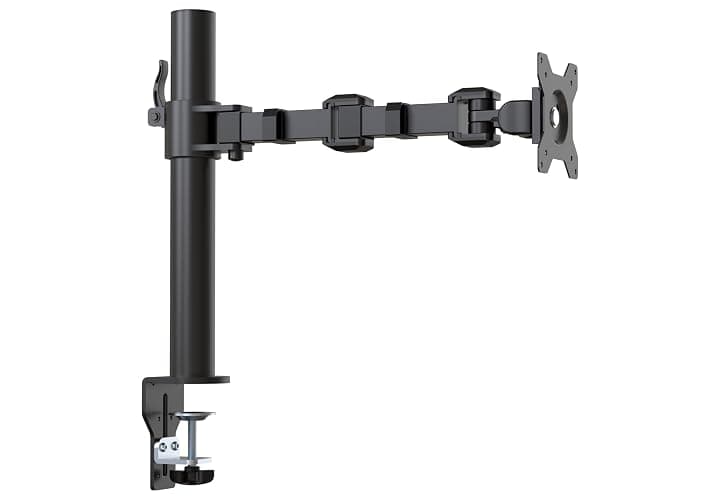 Amazon Basics Single Computer Monitor Stand with Tilt and Rotation, Height Adjustable VESA Desk Arm Mount, Steel, 30 inches, Black thumbnail 2