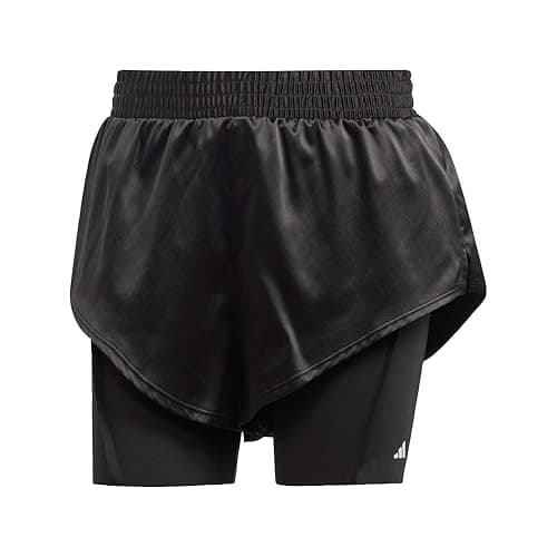 adidas Women's Power Aeroready Two-in-one Shorts - Black/White - Small thumbnail 2