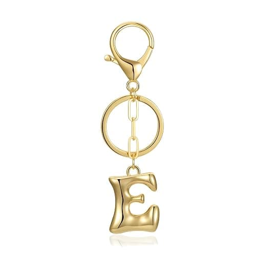 Dubtnion Gold Bubble Initial Keychain for Women Bag Charms Letter A-Z Keychain Alphabet Handbags Purse Charms Accessories - Image 1