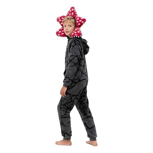 MRGIINRI D-Demogorgon Onesie for Kids, Boys Girls Fleece Jumpsuits One Piece Hooded Overalls S-Strangers Things Costume thumbnail 5