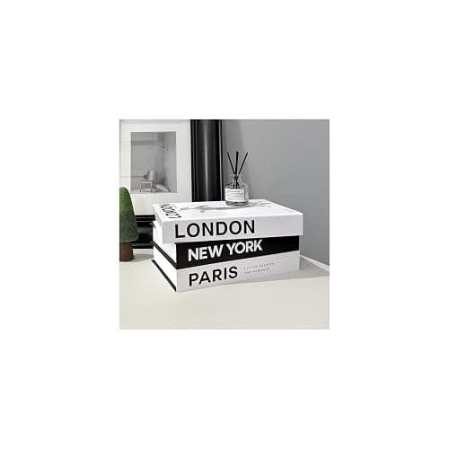 Decorative Books Set of 3, Faux Coffee Table Books for Home Decor | Set of 3 faux decorative books for coffee tables, shelves, and desks, adding a layered look to home and office decor. - Image 1