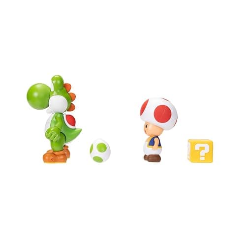 Super Mario Nintendo 4 Inch Action Figure 2-Pack: Yoshi & Toad with Accessories thumbnail 4