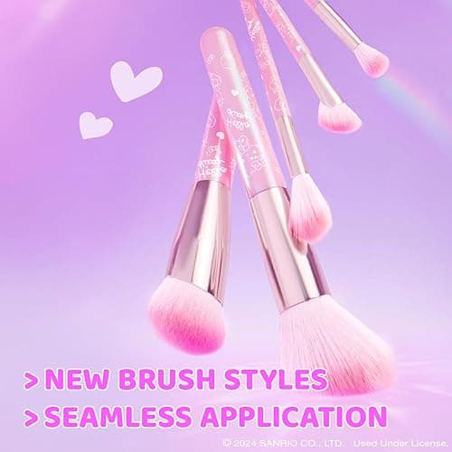 wet n wild Hello Kitty 5-Piece Makeup Brush Set, Buildable & Blendable Multifunctional Seamless Application, Cruelty-Free & Vegan Feathery Soft Bristles thumbnail 2