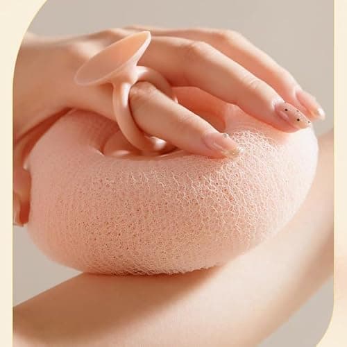 Super Soft Sunflower Suction Cup Bath Ball, New Upgraded 2-in-1 Sunflower Ball Exfoliating Bath Sponge Cleaning Brush, Mesh Shower Body Sponge Accessories for Women, Men(Cyan+Pink+Purple) thumbnail 2