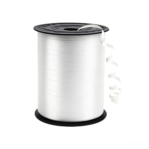White Curling Ribbon, 500 Yard Premium White Curling Ribbons,Balloon String Curly Ribbons for Gifts Package Wrapping, Party Festival Art Craft Decor,Florists,Gift Ribbon Baby Shower - Image 1