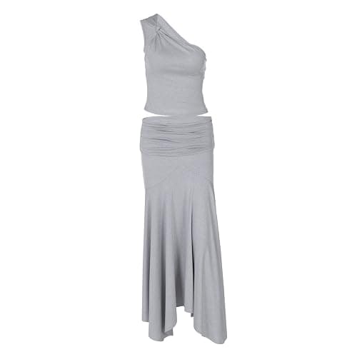 Buzoh Womens Two Piece Sets Sleeveless Cami Top and Asymmetrical Midi Skirt Summer Vacation Matching Outfit thumbnail 7