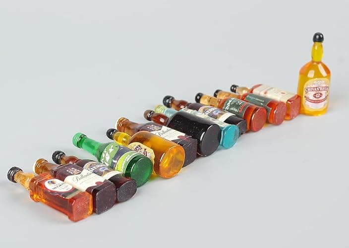 40pcs Miniature Mini Fake Beer Bottles Toys, Mixed Wine Drinks Decoration Beer Glass Model, Beer Can Beer Bottle Models for Fairy Garden Pub Bar Dolls House Tableware Decoration thumbnail 8
