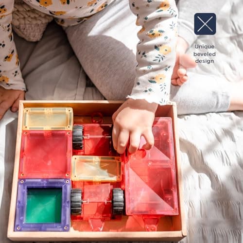 CONNETIX Magnetic Tiles Rainbow Motion Pack, 24 Pieces thumbnail 4