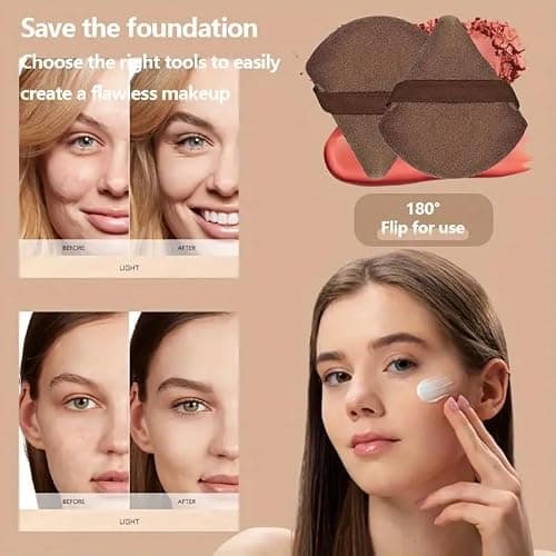 HGHDBT 53Pcs Brown Makeup Brushes Set Professional Makeup Kit Multi-functional Makeup Tool Set with Facial Makeup Accessories, Foundation Makeup Brush Kit Eye and Face Make up Brushes & Tools thumbnail 7
