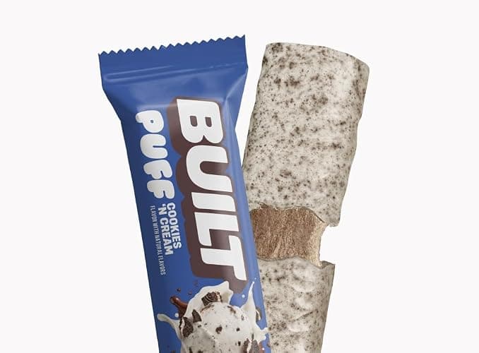 BUILT Bar Puff Protein Bars - Cookies 'N Cream - 17g Protein Snack Bars with Collagen - Calorie Conscious, No Gluten Free - 12 Count thumbnail 7