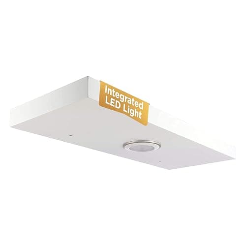 Kiera Grace Stockholm Aberg LED Light Floating Shelf, Modern Wall Shelves with Touch-Activated Lights, Ideal for Home Decor, 24", White, Pack of 1 - Image 1