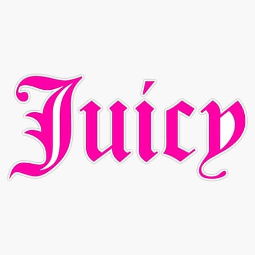 pink juicy y2k text Sticker Vinyl Bumper Sticker 6 Mil Thick - Size 5" - Image 1