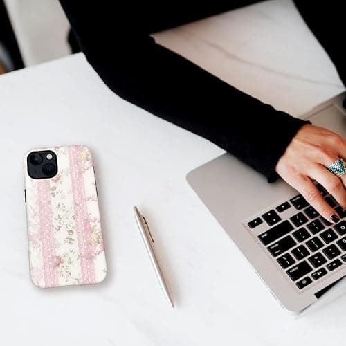 Case for iPhone 15,Fits Frosted Case Design for Girl Women,Floral with Lace Vintage thumbnail 7