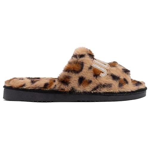 Juicy Couture Women's Faux Fur Slide Sandal Slippers, Open Toe, Comfortable Indoor Outdoor House Shoes thumbnail 2
