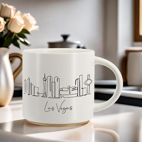 COLLECTIVE HOME - Skyline Ceramic Mug, Coffee Cup, Landscape Cups, 15 oz Tea Mugs, Elegant Personalized Mug with Gift Box, Luxurious Cups for Office and Home (Las Vegas) thumbnail 5