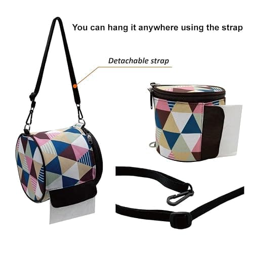 Olve Toilet Paper Holder Roll-Tissue Dispenser Cat Proof Roll Paper Cover Portable and Foldable Storage Bag for Camping Outdoor Tent Home Office (Brown) thumbnail 4