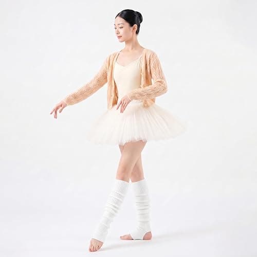 HEQFOLD Thigh High Leg Warmers for Women, Ballet Leg Warmers 80s, Breathable Ribbed Knit Stirrup Dance Socks thumbnail 6