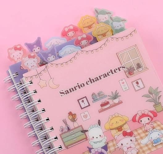 Cute Kitty Melody Ruled Spiral Notebook Diary Planner 6 x 6.5 In, 6 Dividers Index Tabs, About 90 Sheets (Purple) thumbnail 9