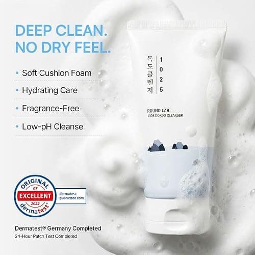ROUND LAB 1025 Dokdo Cleanser 5.07 Fl Oz, Low pH Facial Cleanser for Sensitive Skin, Rich Soft Bubbles for Deep Cleansing and Makeup Removal, Hydrating Face Wash with Deep Sea Water, Korean Skin Care thumbnail 5