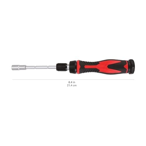 Amazon Basics Magnetic Ratcheting Wrench and Electronics Precision Screwdriver Tool Set, 73-Piece, with Carry Case for Household Repair, Small Jobs, Eyeglasses, Black/Red/Silver thumbnail 9