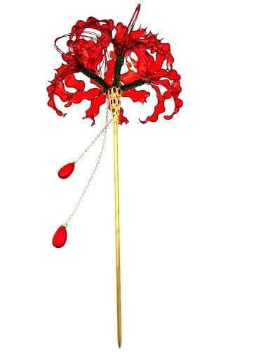 MIAO WU Handmade Lycoris Radiata Flower Hairpin,Kanzashi Hair Stick for Kimono Hair Accessories, Cosplay Decor Ornament Women Girl Jewellery 1pc thumbnail 8