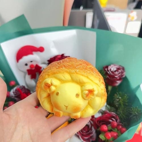 Squishy Toys, Cute Squeeze Bread Toast Sheep Sqweezy Slow Rising, Soft Squishies Party Favors for Anxiety Stress Relief, Original Sensory Fidget Novelty Relax Toy and Gift for Adults-Sheep thumbnail 7