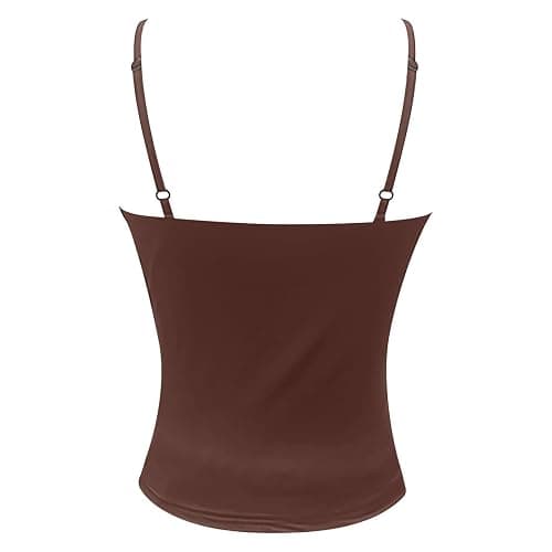 Women's Basic Double Lined Scoop Neck Tank Tops Adjustable Cami Tank Summer Sleeveless Tops 2026 New thumbnail 5
